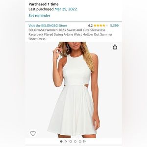 NEVER WORN Amazon Belongsci White Dress